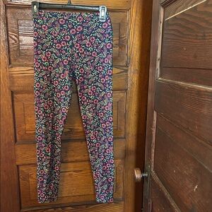 LuLaRoe Floral Leggings - Pink and Green